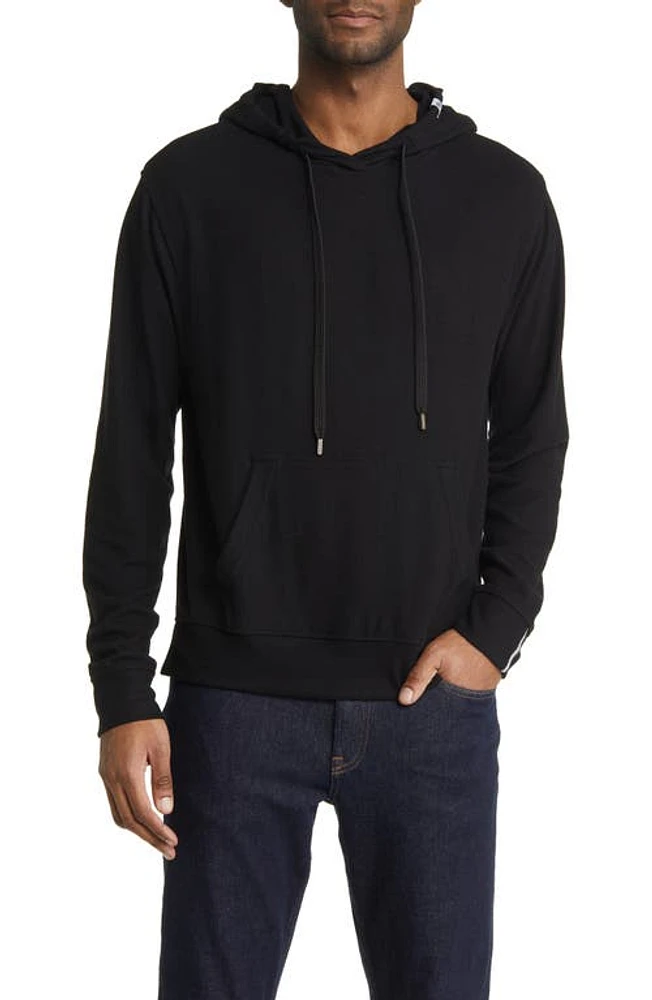 Stone Rose Performance Fleece Hoodie Black at Nordstrom,