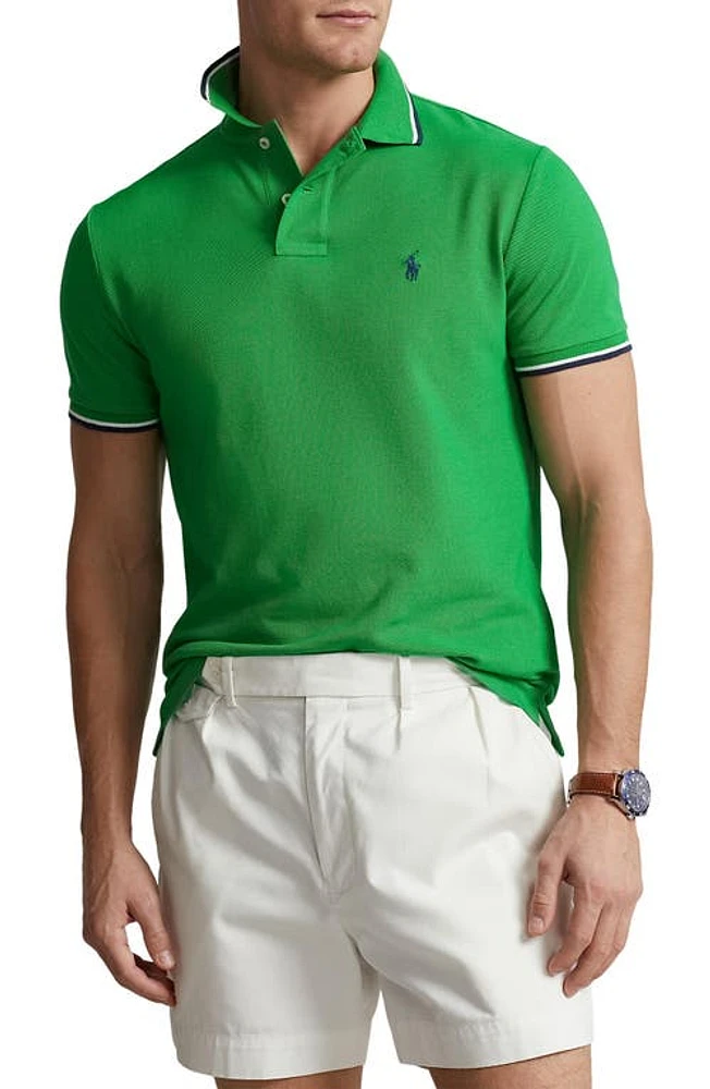 Polo Ralph Lauren Tipped Cotton Piqué Polo in Preppy Green at Nordstrom, Size Small