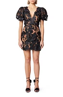 Elliatt Rosalind Floral Embroidered Puff Sleeve Cocktail Minidress at Nordstrom,