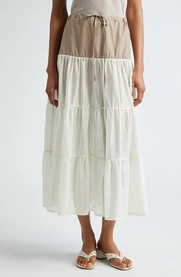 Paloma Wool Calabria Tiered Organic Cotton Voile Skirt Ecru at Nordstrom,