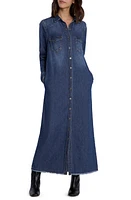 Wash Lab Denim Long Sleeve Maxi Shirtdress Blue at Nordstrom,