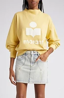 Isabel Marant Étoile Moby Mock Neck Logo Graphic Sweatshirt Sunlight/Ecru at Nordstrom, Us