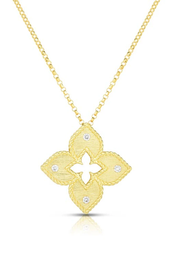 Roberto Coin Venetian Princess Diamond Pendant Necklace in Yellow Gold at Nordstrom, Size 18 In