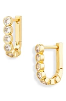 Madewell Cubic Zirconia Carabiner Hoop Earrings in Pale Gold at Nordstrom