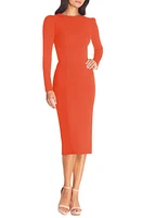 Dress the Population Nadia Long Sleeve Scoop Back Midi at Nordstrom,