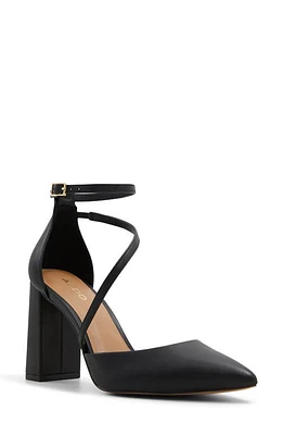 ALDO Milley Ankle Strap Pointed Toe Pump Black at Nordstrom,