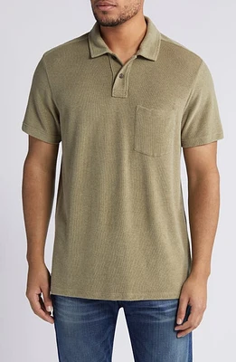 Treasure & Bond Terry Cloth Polo Olive Mermaid at Nordstrom,