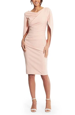 Betsy & Adam Cape Sleeve Crepe Sheath Dress at Nordstrom,