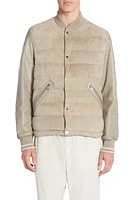 Moncler Chalanches Quilted Leather Down Jacket Mud Brown at Nordstrom,