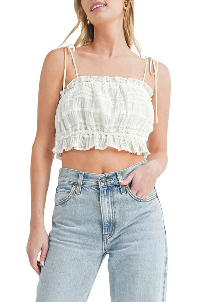 All Favor Tie Strap Crop Camisole Cream at Nordstrom,