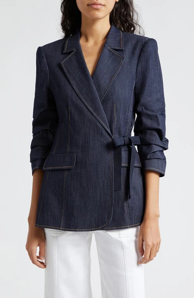 Cinq à Sept Irie Wrap Front Denim Jacket Indigo at Nordstrom,