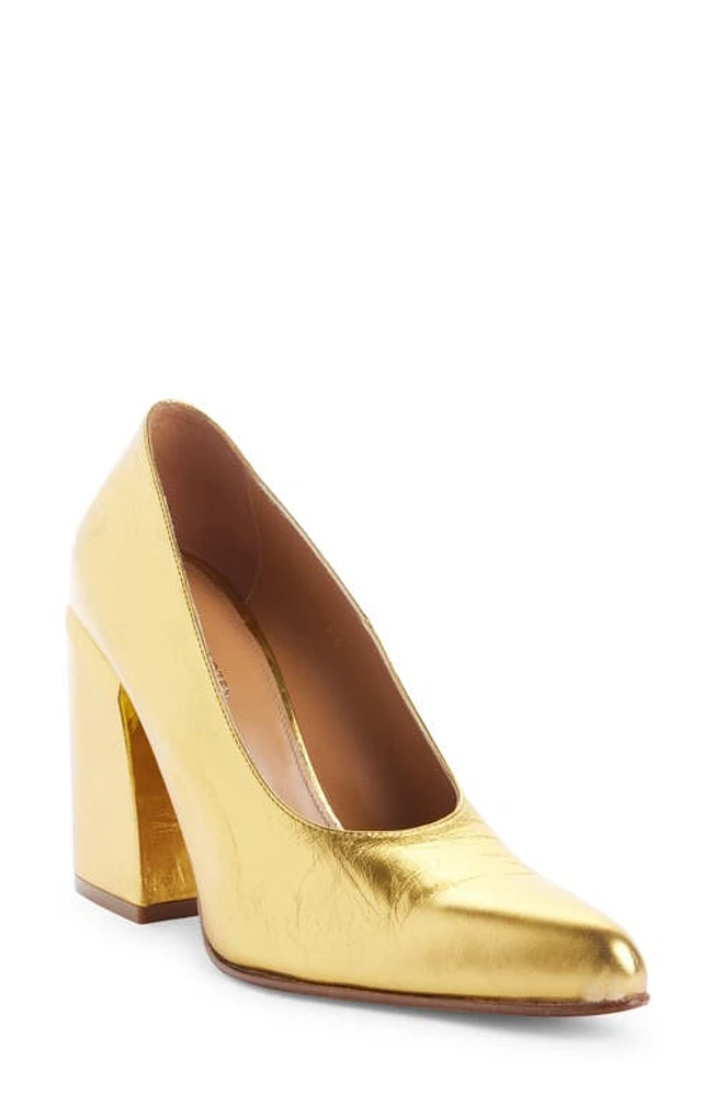 Dries Van Noten Almond Toe Pump in Gold at Nordstrom, Size 8Us