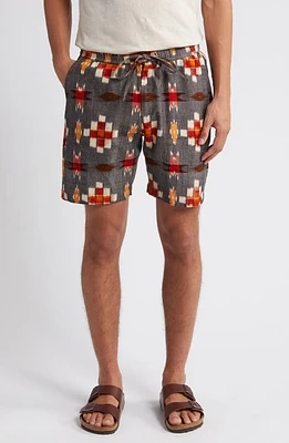 Wax London Newton Cotton & Linen Drawstring Shorts Multi at Nordstrom,