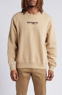 Carhartt Work Progress Ink Bleed Graphic Cotton Sweatshirt Sable /Tobacco Stone Washed at Nordstrom,