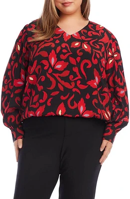 Karen Kane V-Neck Top Print at Nordstrom,