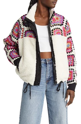 BLANKNYC Crochet Faux Shearling Zip Jacket Cuddle Up at Nordstrom,