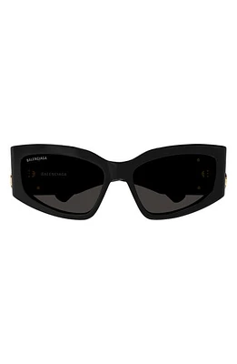 Balenciaga 57mm Cat Eye Sunglasses in Black at Nordstrom