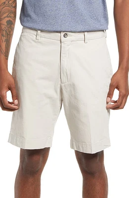 Berle Charleston Khakis Cotton Poplin Flat Front Shorts Stone at Nordstrom,