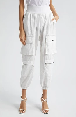 Cinq à Sept Genevive High Waist Crop Cargo Pants White at Nordstrom,