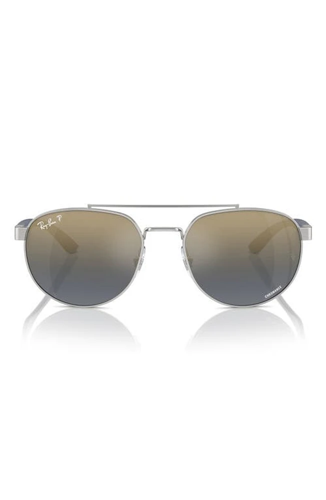 Ray-Ban 56mm Polarized Irregular Sunglasses in Silver at Nordstrom