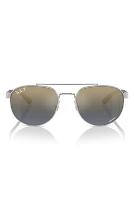 Ray-Ban 56mm Polarized Irregular Sunglasses in Silver at Nordstrom