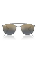 Ray-Ban 56mm Polarized Irregular Sunglasses in Silver at Nordstrom