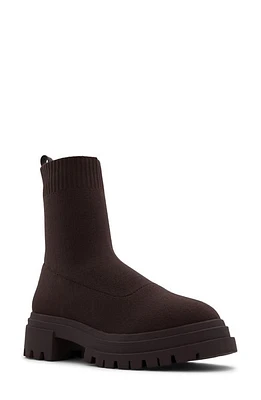 ALDO North Knit Platform Boot Dark Brown at Nordstrom,