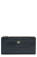 TOM FORD Croc Embossed Patent Leather Wallet in Black at Nordstrom