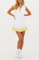 Beach Riot Bria Pleated Zip Front Minidress White Sand at Nordstrom,