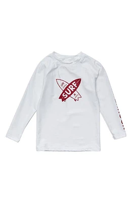 Snapper Rock Kids' Surf Long Sleeve Rashguard White at Nordstrom,