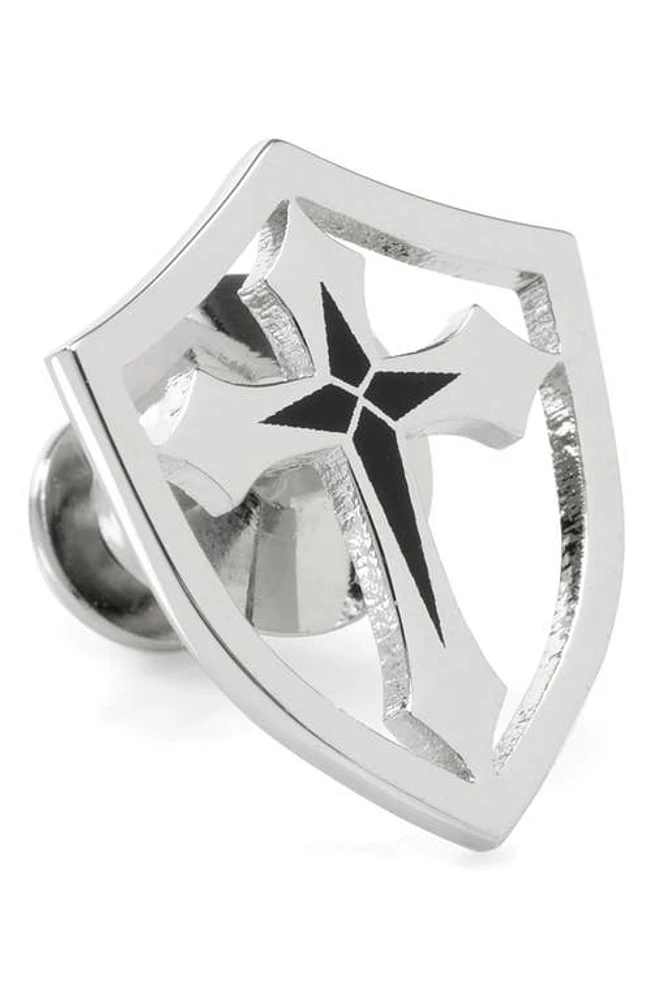 Cufflinks, Inc. Cross Shield Stainless Steel Lapel Pin in Silver at Nordstrom