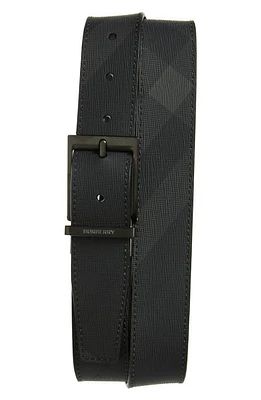 burberry Louis Reversible Check Belt Dark Charcoal/Black at Nordstrom, Eu