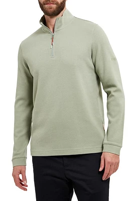 Sealskinz Forncet Quarter Zip Organic Cotton Pullover Green at Nordstrom,