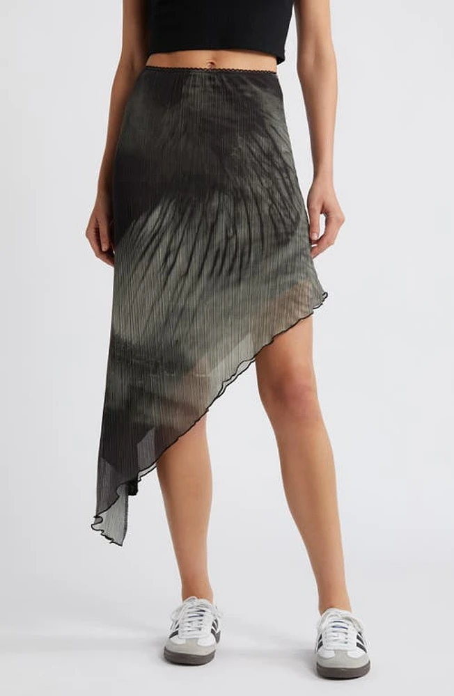 Topshop Asymmetric Mesh Midi Skirt Black at Nordstrom, Us