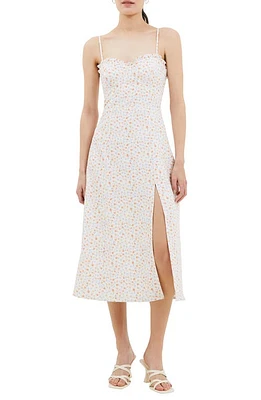 French Connection Echo Ruffle Slipdress Summer White Camill at Nordstrom,