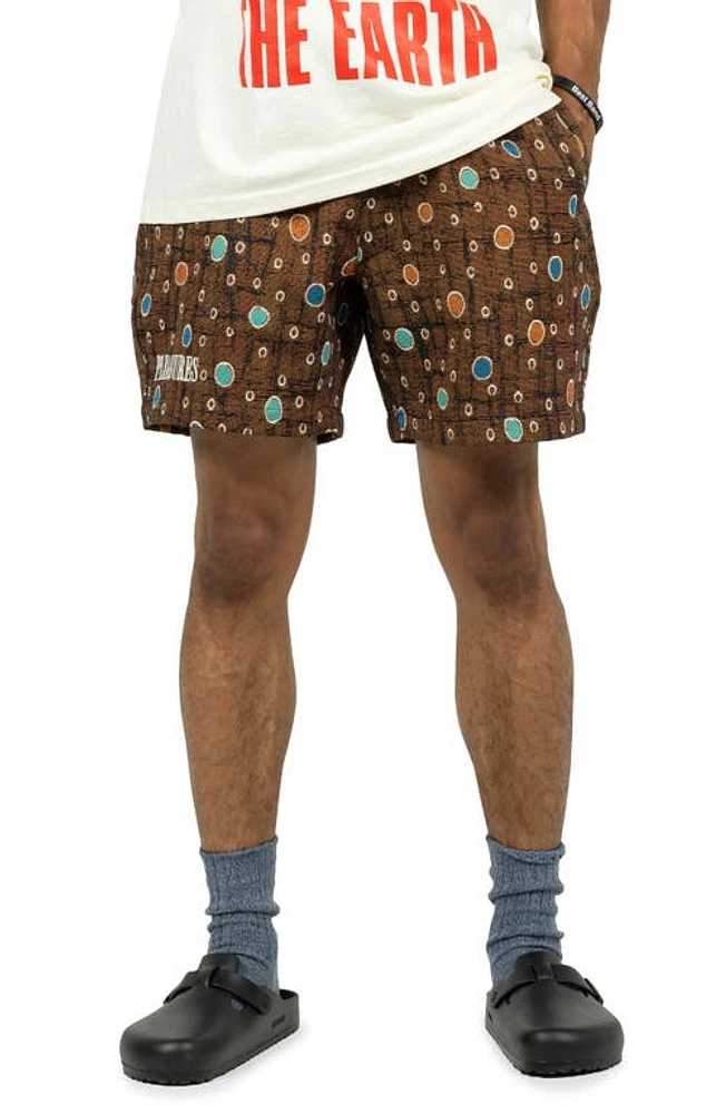 PLEASURES Coffer Jacquard Shorts Brown at Nordstrom,