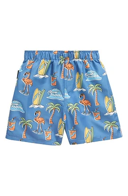 TINY TRIBE Kids' Beach Elements Volley Swim Trunks Electric Blue at Nordstrom,