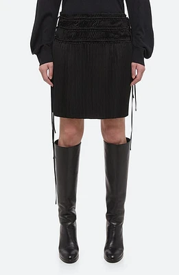 Helmut Lang Pleated Drawstring Waist Skirt in Black at Nordstrom, Size Small