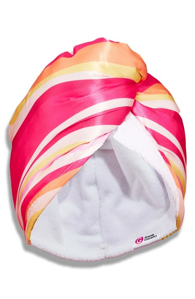 Grande Cosmetics GrandeHAIR Reversible Microfiber & Satin Twist Towel in Pink at Nordstrom