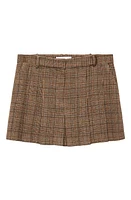 MANGO Glen Plaid Miniskirt Beige at Nordstrom,