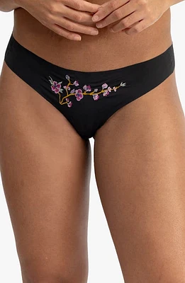 Uwila Warrior Better Briefs Embroidered Thong Tap Shoe Black at Nordstrom,