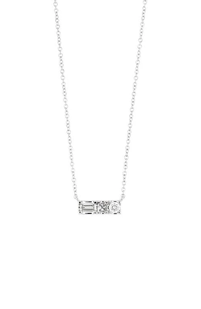 Bony Levy Gatsby Petite Diamond Bar Pendant Necklace in White Gold at Nordstrom, Size 18