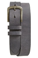 Torino Belts Waxed Leather Belt Charcoal at Nordstrom,