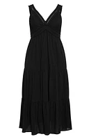 City Chic Bella Tiered Cotton Maxi Sundress at