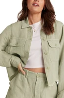 Bella Dahl Lily Linen Blend Jacket Muted Army at Nordstrom,