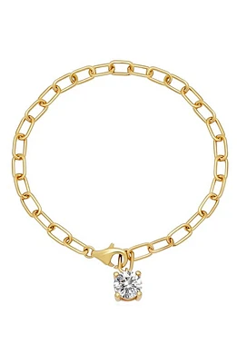 Crislu Cubic Zirconia Charm Paper Clip Bracelet in Gold at Nordstrom