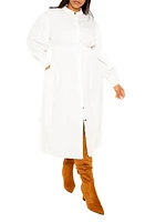 BUXOM COUTURE Back Waist Cutout Long Sleeve Midi Shirtdress at Nordstrom, X