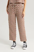 Brixton Mykonos Check Cotton Drawstring Pants in Sepia at Nordstrom, Size Small