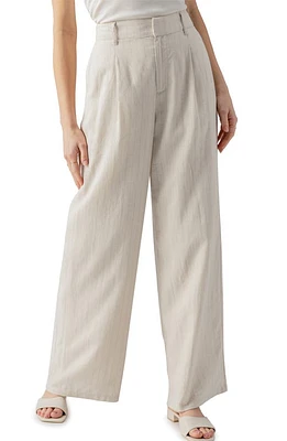 Sanctuary Pleat Up Linen Blend Trousers Vineyard Stripe at Nordstrom,