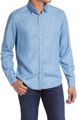 Stone Rose Tencel Denim Button-Up Shirt Blue at Nordstrom,